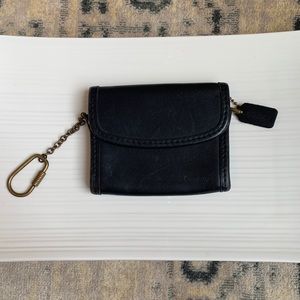 Coach Black Leather small coin wallet
